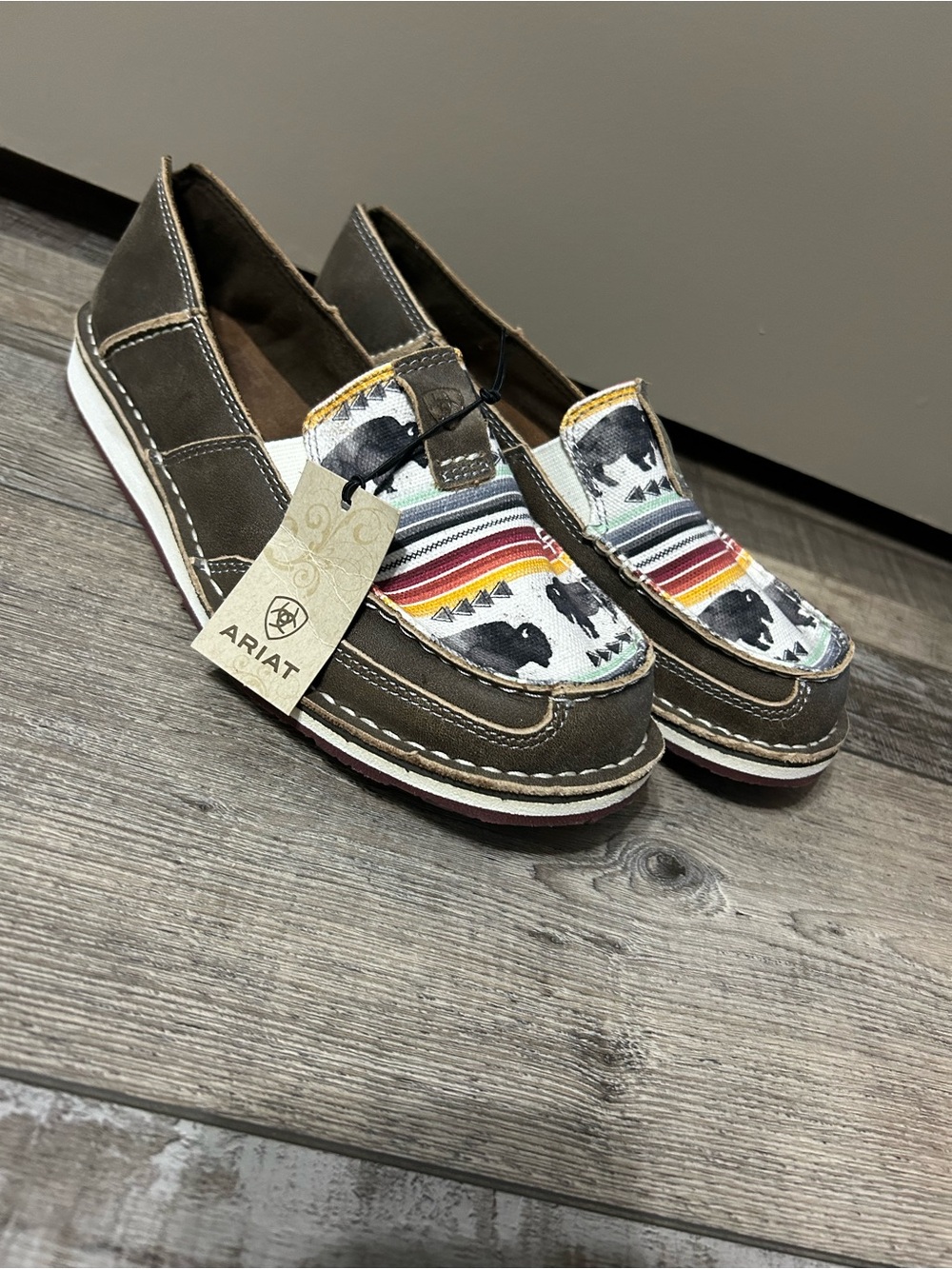 Ariat Women's Cruiser slip-on loafers buffalo southwestern print stripes